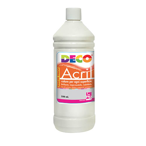 ACRILICO DECO ML.250 - BIANCO (min.ord.6 o multipli)