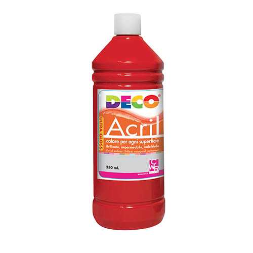 ACRILICO DECO ML.250 - ROSSO SCARLATTO (min.ord.6 o multipli)