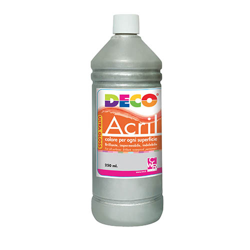 ACRILICO DECO ML.250 - ARGENTO (min.ord.6 o multipli)