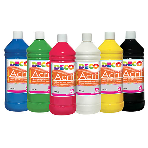 ACRILICO DECO ML.250 - SET 6 COL. PRIMARI