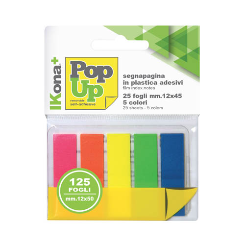 POP-UP SEGNAPAGINA - 5 PADS X 25 FG (125) - MM.12X45 (min.ord.30 o multipli)