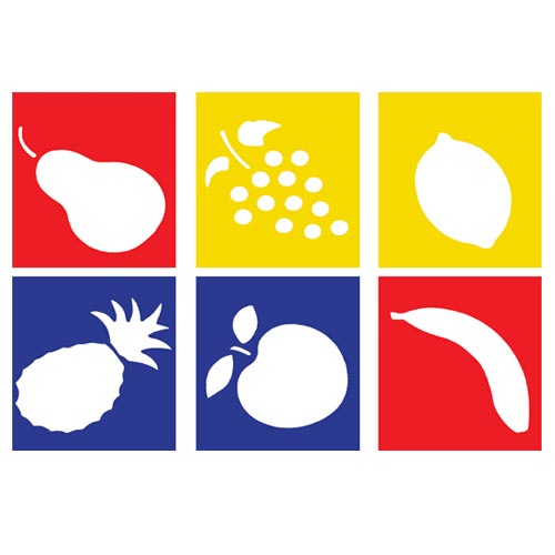 STENCIL CM.14X15 - SET 6 PZ. - FRUTTI (min.ord.3 o multipli)