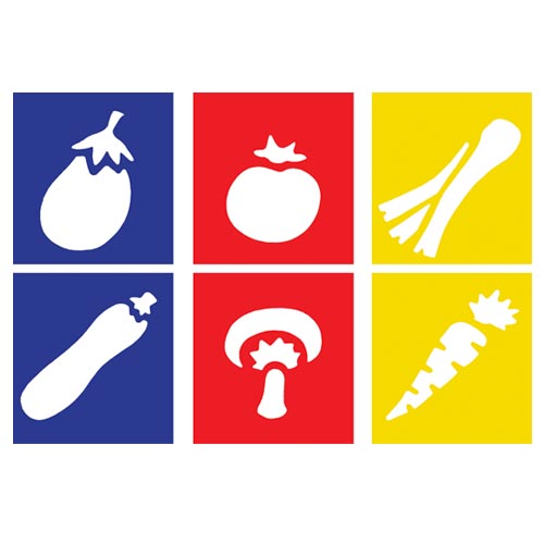 STENCIL CM.14X15 - SET 6 PZ. - VERDURE (min.ord.3 o multipli)