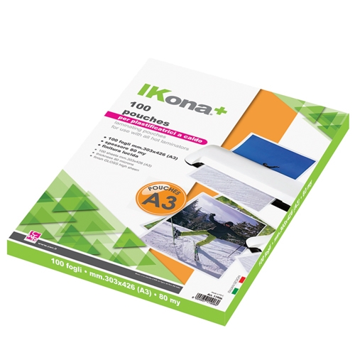 FOGLI PER PLASTIFICATRICE - 100 FOGLI A3