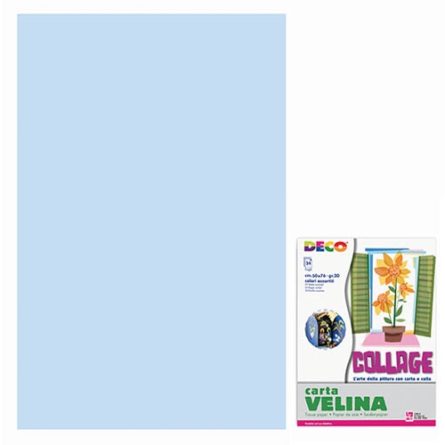 VELINA CM.50X76 - BUSTA 24 FG. - AZZURRO BABY