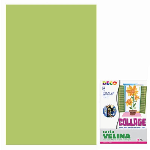 VELINA CM.50X76 - BUSTA 24 FG. - VERDE LIME