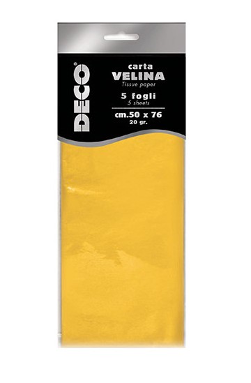 CARTA VELINA 20 GR. BUSTA 5 FG. CM.50X76 ARANCIO
