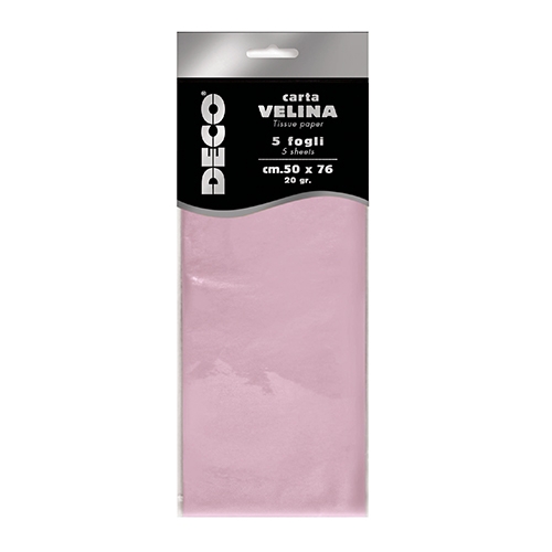 CARTA VELINA 20 GR. BUSTA 5 FG. CM.50X76 ROSA
