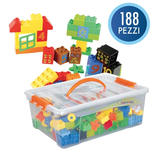 MATTONCINI COMPATIBILI MIDI - BAULETTO 188 PEZZI