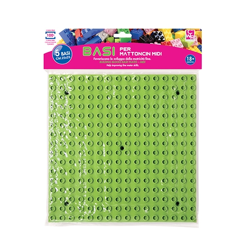BASE CM.25X25 PER MATTONCINI MIDI - SET 5 PEZZI