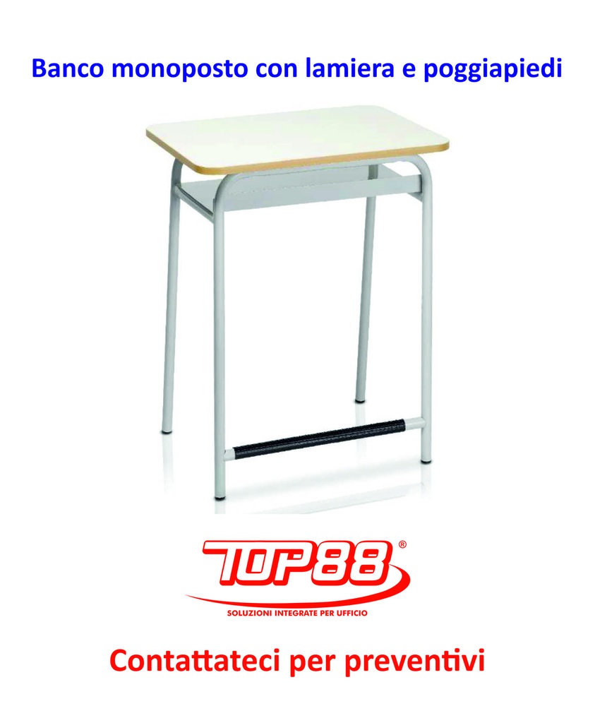 BANCO Monoposto CON LAMIERA CON POGGIAPIEDI dim.70x50xh.65/70/74/76 - colore Magnolia