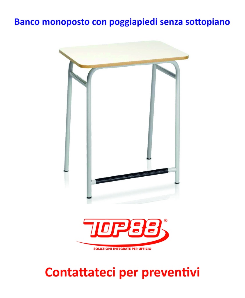 BANCO Monoposto CON Poggiapiedi SENZA sottopiano dim.70x50xh.65/70/74/76 - colore Magnolia