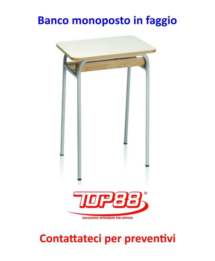 BANCO Monoposto CON Sottopiano in faggio SENZA Poggiapiedi dim.70x50xh.65/70/74/76 - colore Magnolia