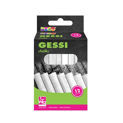 GESSI TONDI - SCATOLA 12 PEZZI - BIANCHI (min.ord.10 o multipli)