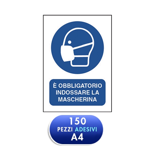 STICKER "USARE LA MASCHERINA" - A4