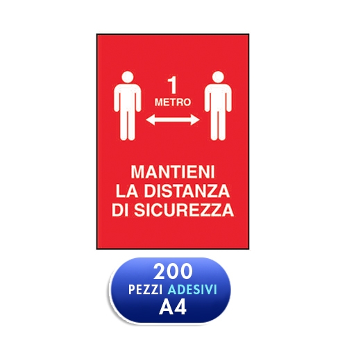STICKER "MANTIENI LE DISTANZE" - A4