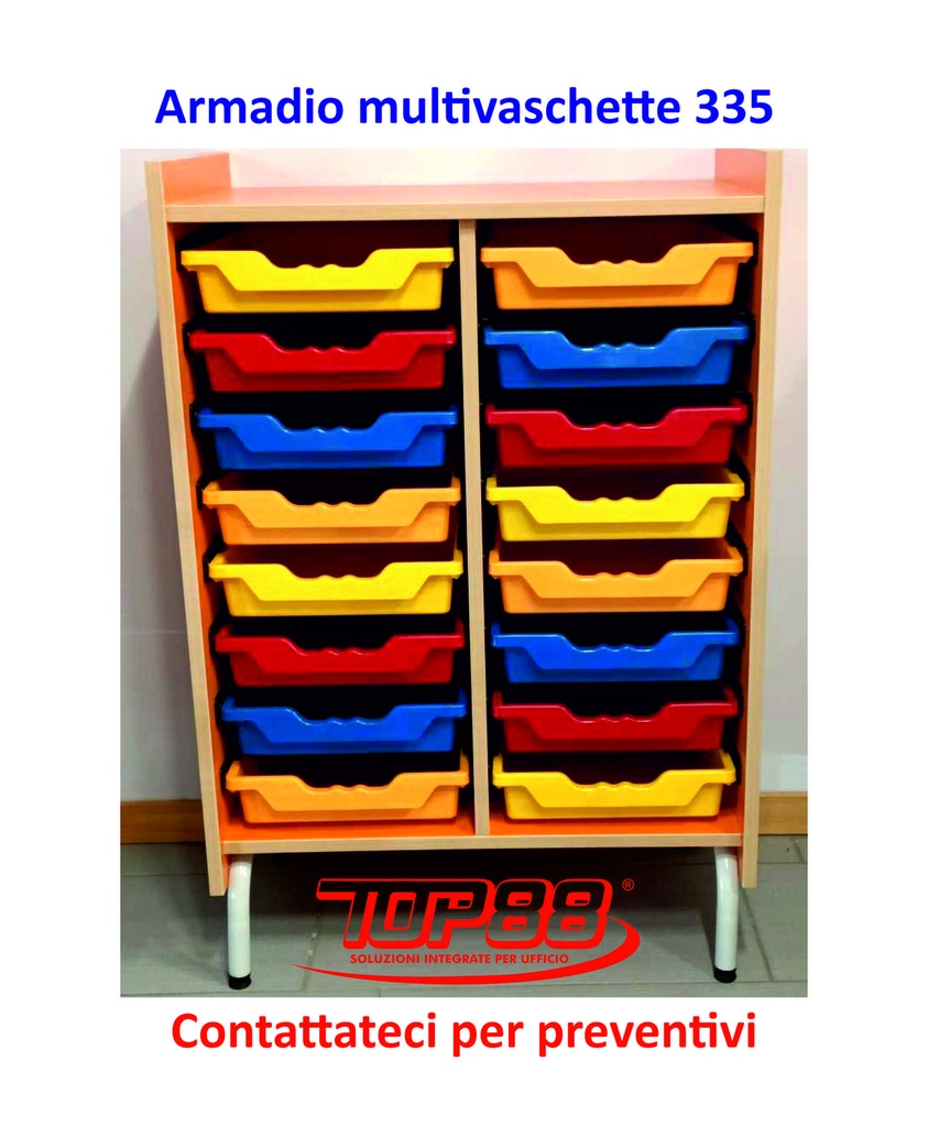 ARMADIO MULTIVASCHETTE 335 8+8 vaschette dim. 71x40x105h. vari colori