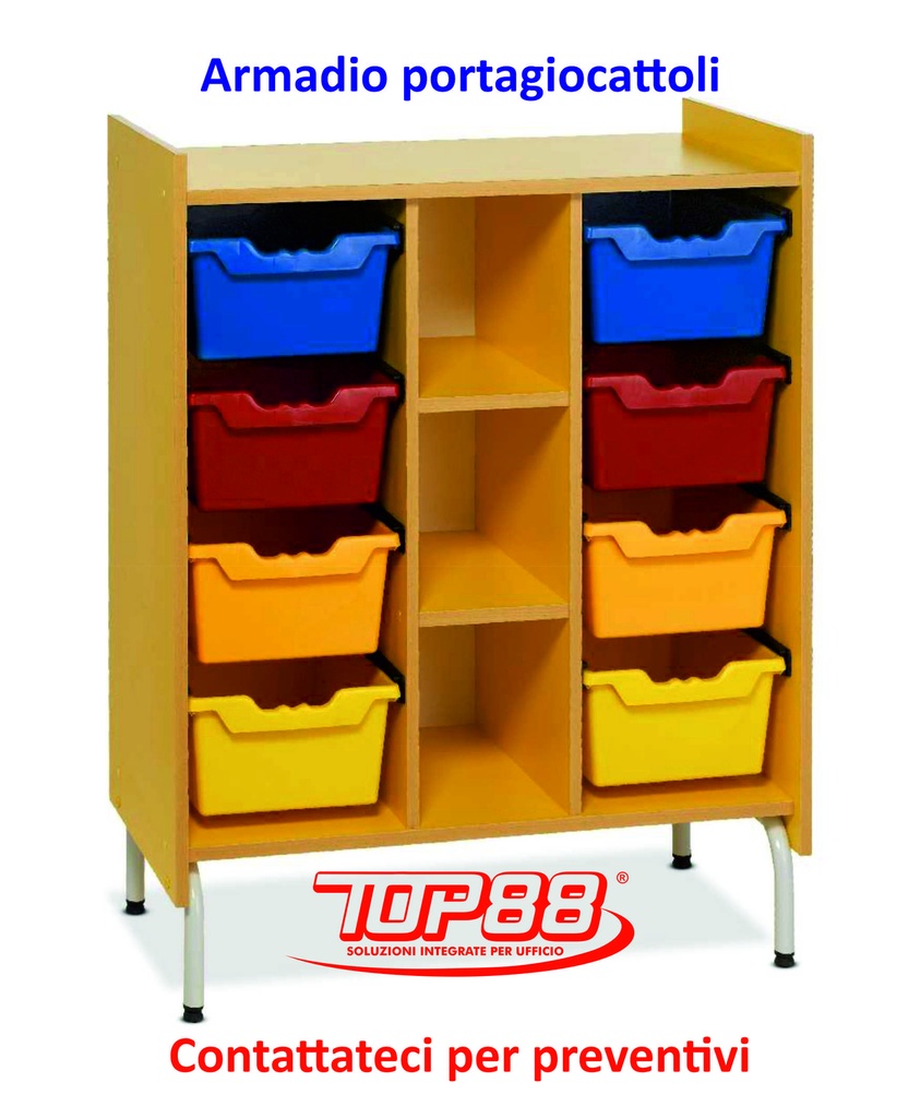 ARMADIO PORTAGIOCATTOLI INFANZIA dim. 94x40x105h. vari colori