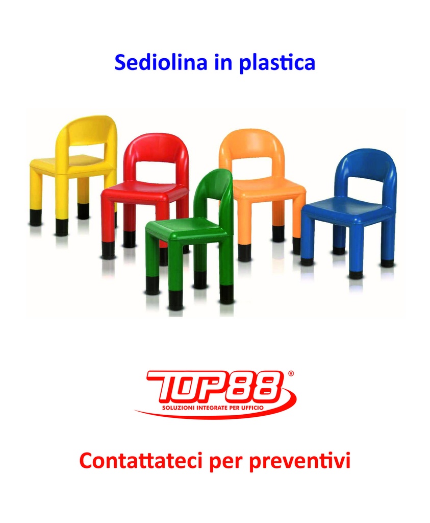 SEDIOLINA ASILO in PLASTICA INFANZIA dim.28x28x 26/30h (2 altezze) vari colori (min.4pz.)