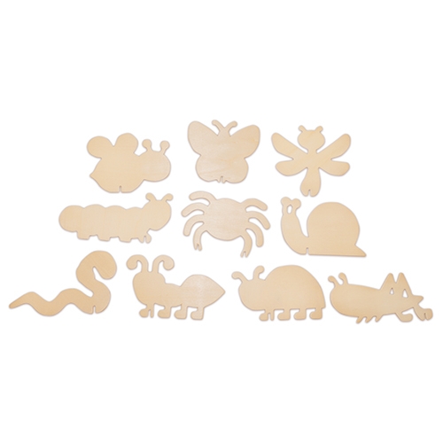 SAGOME IN LEGNO CON SUPPORTO - SET PZ. 10 - ANIMALI