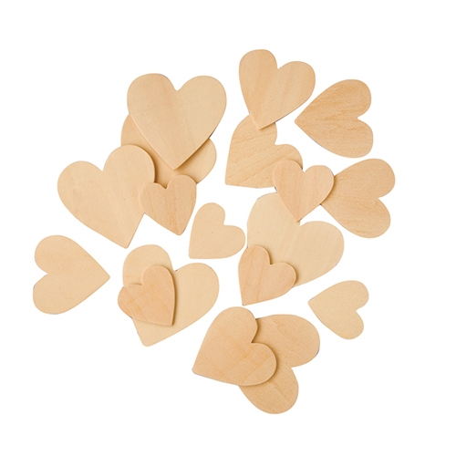 CUORI IN LEGNO MM. 30/40/50 - SET PZ. 100