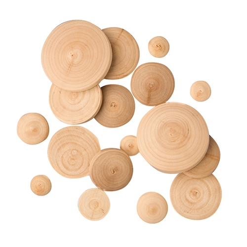 DISCHI BOMBATI IN LEGNO DIAM. MM. 30 - SET PZ. 100