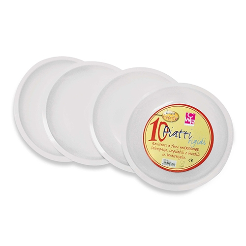 PIATTO TONDO PLASTICA CONF. 10 PZ. - BIANCO (min.ord.3 o multipli)