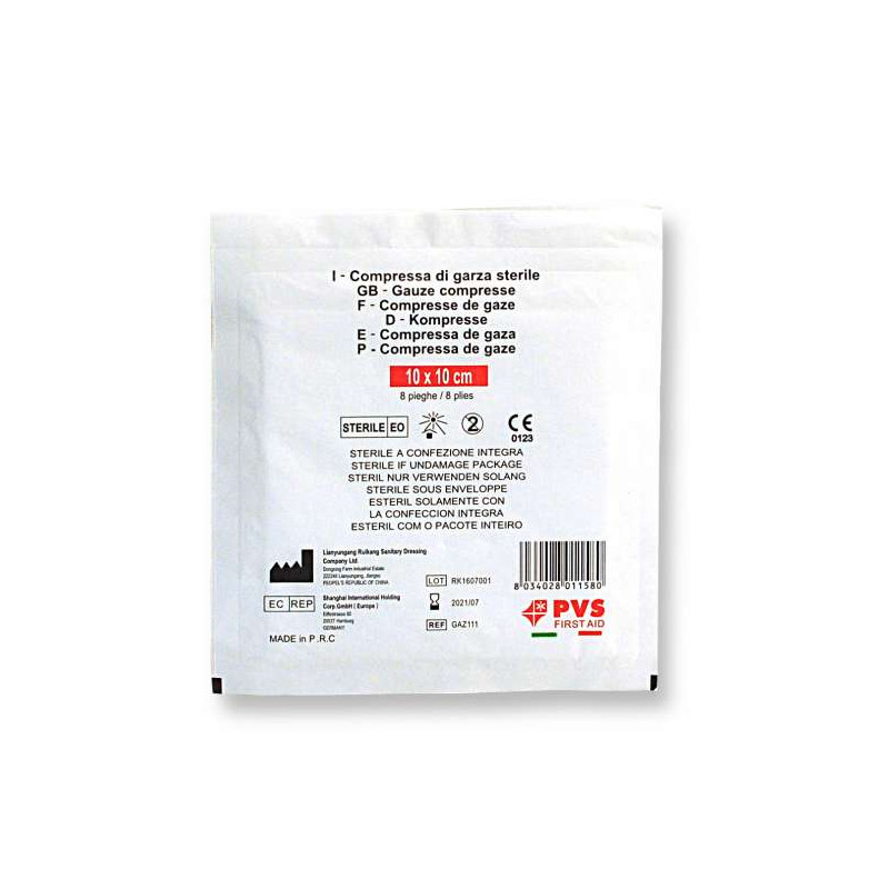GARZA STERILE COMPRESSA 10x10 cm. Pz.10