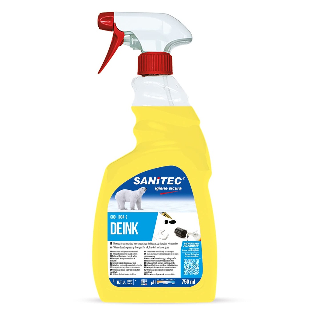 Detergente / Sgrassante a base solvente DEINK trigger 750 ml SANITEC