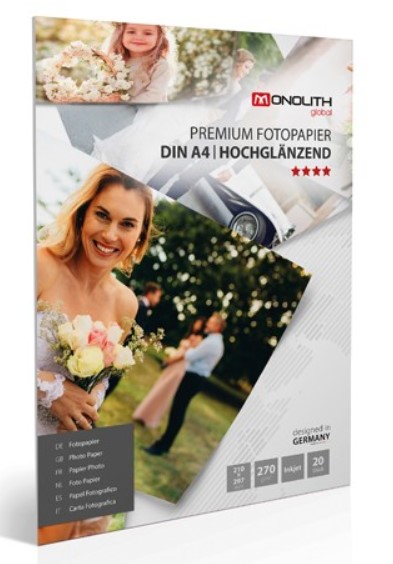 CARTA FOTOGRAFICA PREMIUM GR. 270/MQ 20 FOGLI FORMATO A4 - LUCIDI