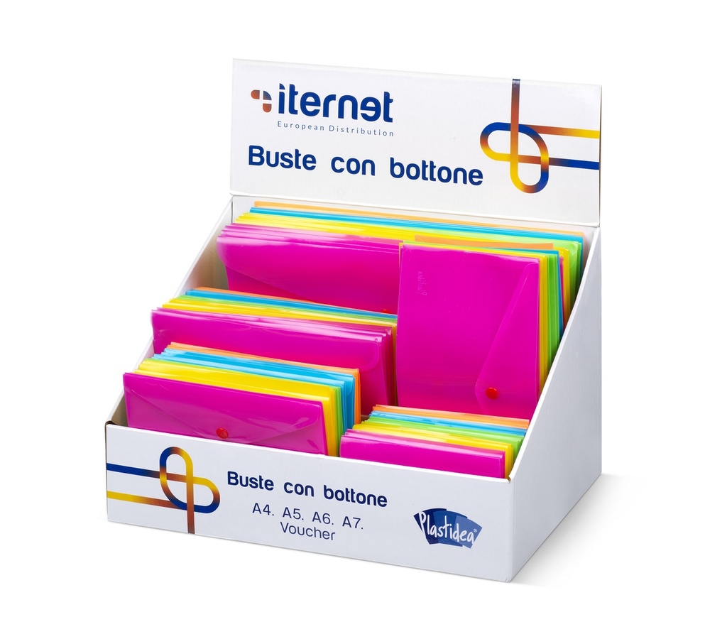 EXPO DISPLAY BOX 120 BUSTE con BOTTONE FLUO