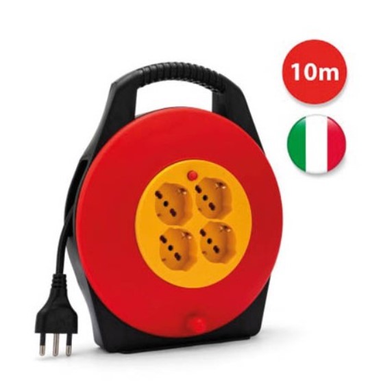 AVVOLGICAVO DOMESTICO 10 MT - 4 PRESE NET (min.ord.10 o multipli)