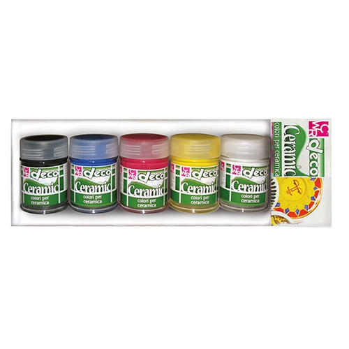 COLORI PER CERAMICA - 5 FLACONI ML.35 - COLORI PRIMARI