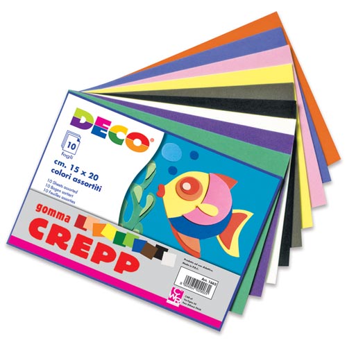 GOMMA CREPP - CONF. 10 FOGLI CM. 20X15 - COL. ASS.