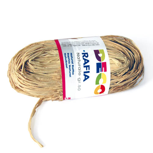 RAFIA NATURALE - PACCHETTO GR.50 - VEGETALE (min.ord.6 o multipli)