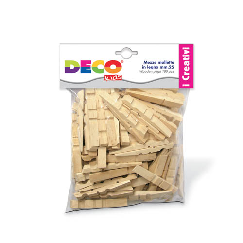 MEZZE MOLLETTE IN LEGNO MM. 25 - BUSTA 100 PZ. (min.ord.5 o multipli)