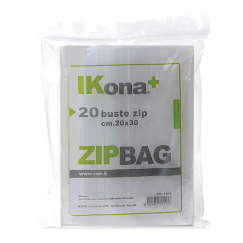 BUSTE ZIP  - CONF. 20 PZ. - CM. 20X30 (min.ord.15 o multipli)