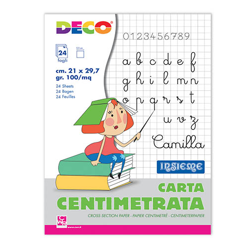 CARTA QUADRETTO 0,5  - ALBUM 24 FG. - CM.21x29,7 (min.ord.5 o multipli)