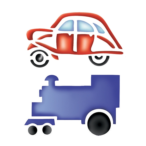 STENCIL CM. 14,5X15,5 - BUSTA 2 PZ. - TRENO/AUTO (min.ord.6 o multipli)
