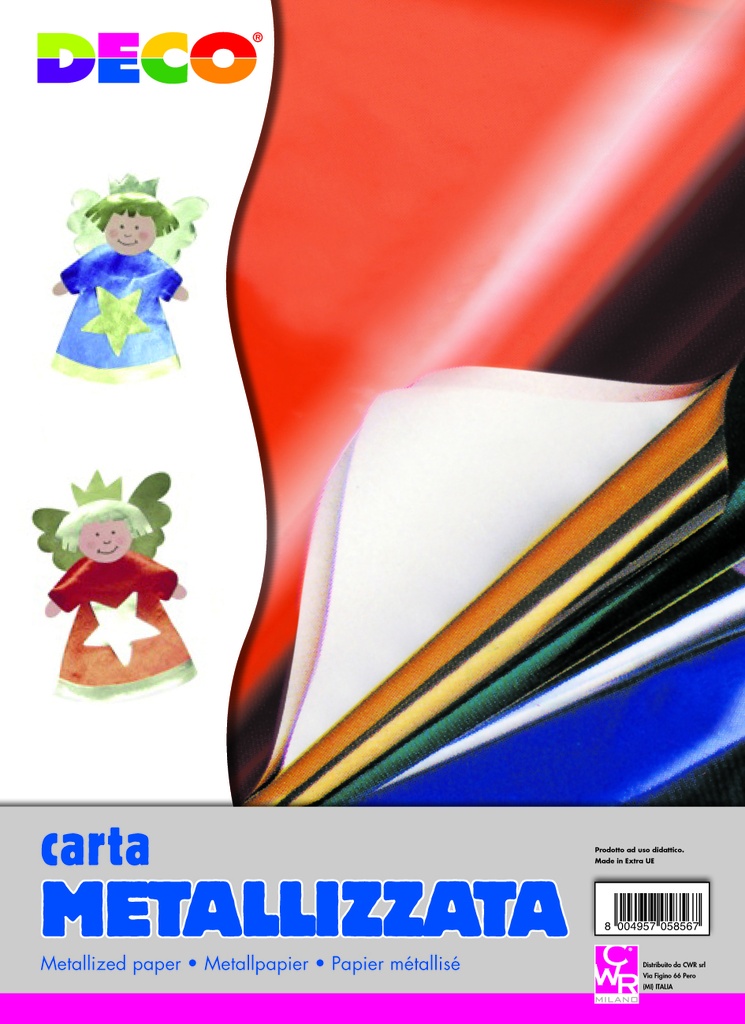 CARTA METALLIZZ. CM. 35X50 CONF. 10 FG. - COL. ASS. (min.ord.5 o multipli)