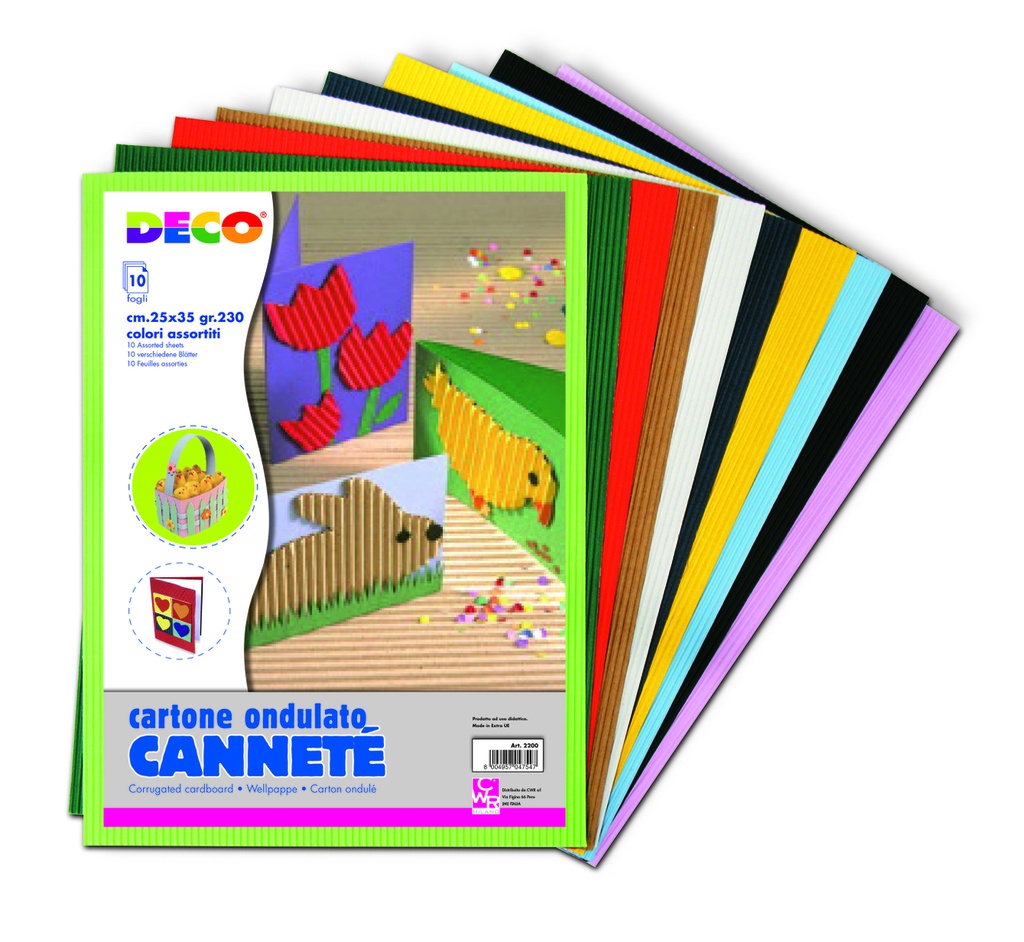 CANNETE' - BUSTA 10 FOGLI CM. 25x35 - COL. ASS. (min.ord.4 o multipli)