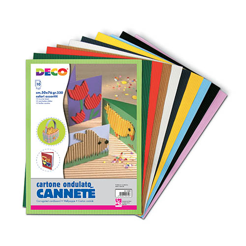 CANNETE' - BUSTA 10 FOGLI CM. 50x70 - COL. ASS.
