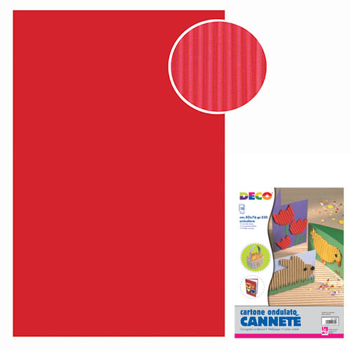 CANNETE' - BUSTA 10 FOGLI CM. 50x70 - ROSSO