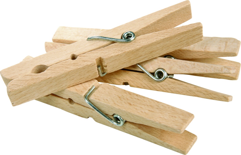 Mollette di LEGNO per Didattica - Pz.100