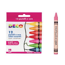 PASTELLI A CERA SCATOLA 12 pz. Colori Assortiti