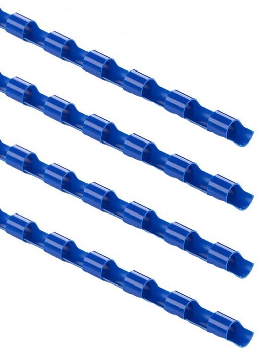 Dorsi Plastici per Rilegatrice  6 mm. BLU