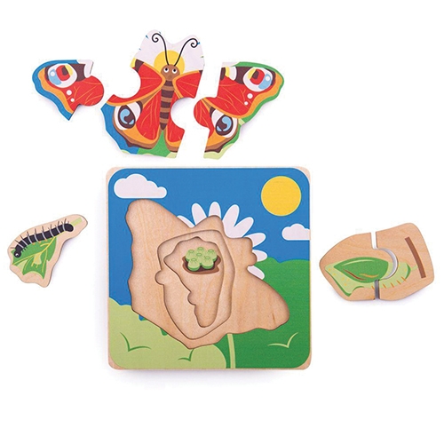 PUZZLE A STRATI CICLO VITALE - FARFALLA