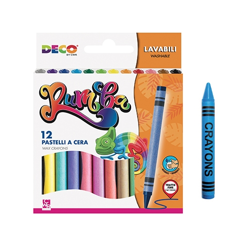 PASTELLI A CERA - SCATOLA 12 PZ. - COL. ASS. (min.ord.12 o multipli)