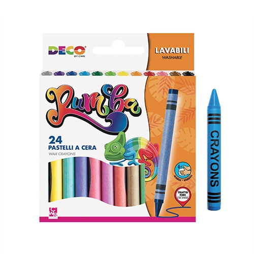 PASTELLI A CERA - SCATOLA 24 PZ. - COL. ASS. (min.ord.12 o multipli)
