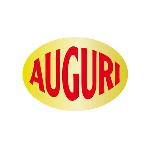 ETICHETTE OVALI SPECCHIO "AUGURI" - IN ROTOLO (min.ord.6 o multipli)